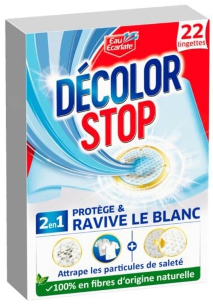 Lingette Anti-Décoloration 2en1 Protège & Ravive Le Blanc DECOLOR STOP x22