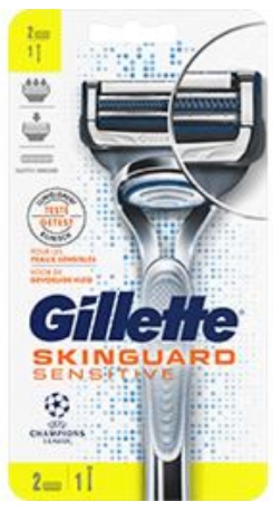 Rasoir SkinGuard peaux sensibles pour homme +1 recharge GILLETTE