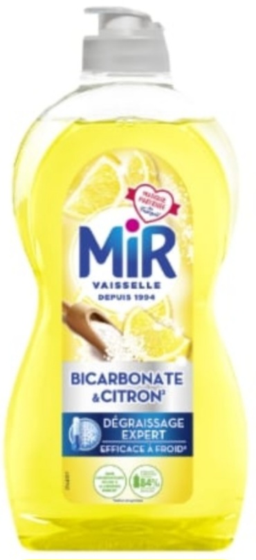 Liquide Vaisselle Bicarbonate et Citron Dégraissage Expert à Froid MIR 450ml