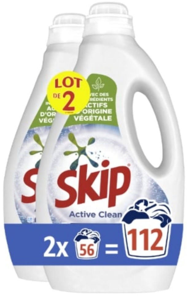 Lessive Liquide Active Clean SKIP 2x56 x112 lavages