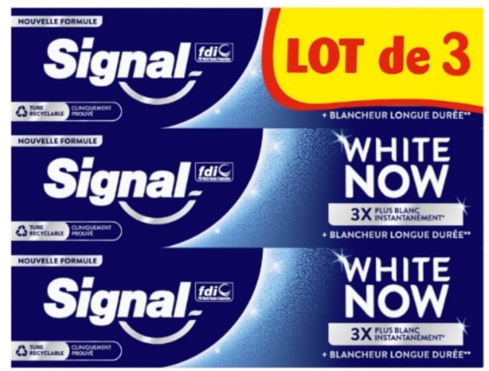 Dentifrice Blancheur Longue Durée White Now SIGNAL 3x75ml