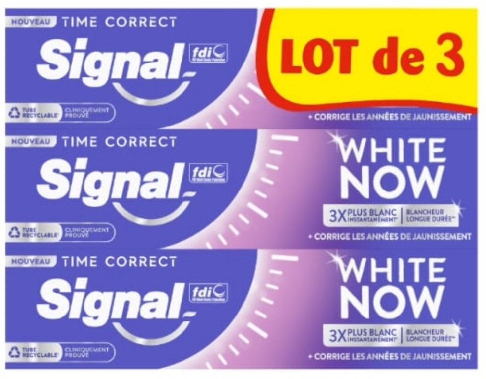 Dentifrice Time Correct White Now SIGNAL 3x75ml
