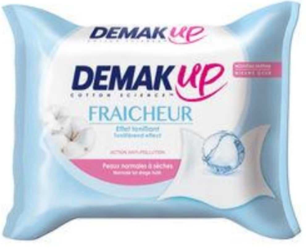 Lingettes Demak'up Fraicheur peaux sèches ou sensibles X25