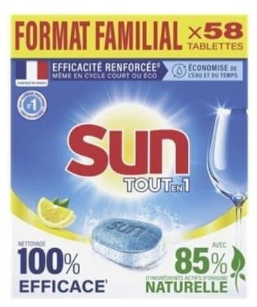 Tablette lave-vaiselle Sun tout en 1 citron x58