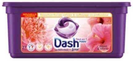 Lessive Capsules Tout en1 Pods Dash & Lenor Pivoine & Hibiscus x27