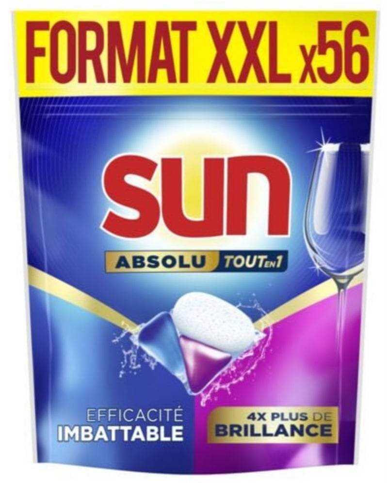 Capsules lave-vaisselle Sun Absolu tout en 1 x56
