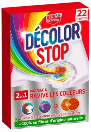 Lingette Anti-Décoloration 2en1 Protège& Ravive les Couleurs DECOLOR STOP X22
