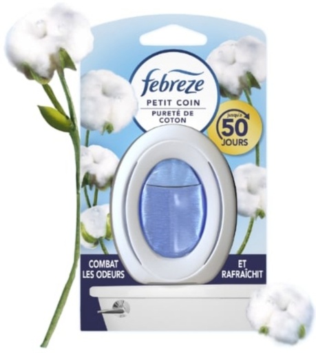 Deo Petit coin et salle de bain Febreze 2en1 pureté de coton