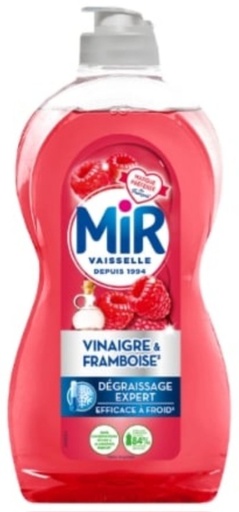Liquide Vaisselle Vinaigre et Framboise Dégraissage Expert à Froid MIR 450ml
