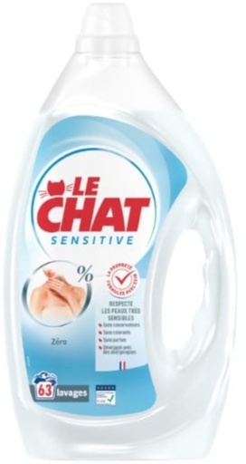 Lessive Liquide Sensitive 0% LECHAT x63 2,835L