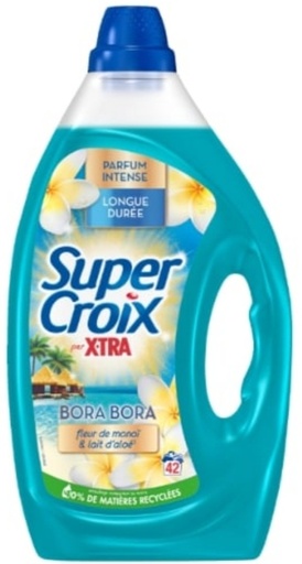 Lessive Liquide Bora Bora Fleurs de Monoï et Lait d'Aloe Parfum Longue Durée SUPER CROIX x42 1,89L