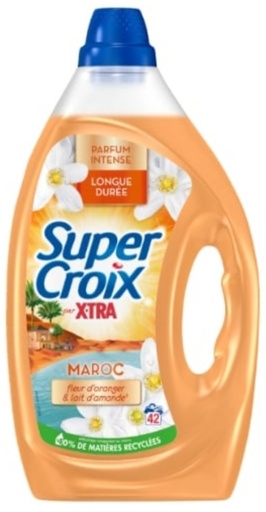 Lessive Liquide Maroc Fleur d'Oranger et Lait d'Amande Parfum Longue Durée SUPER CROIX 1,89L