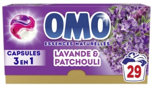 Lessive Capsules 3 en 1 Lavande & Patchouli OMO x29