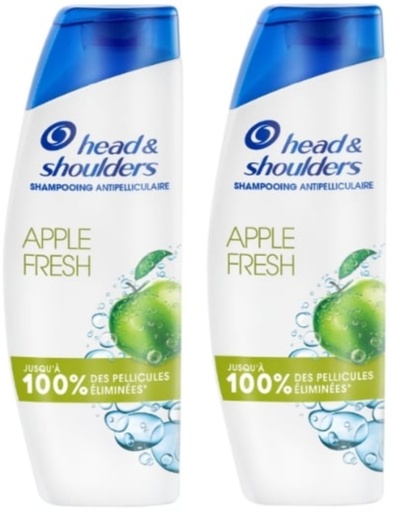 Shampooing Anti-Peliculaire à la Pomme Fraiche HEAD & SHOULDERS 2x330ml