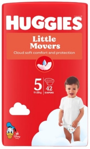 Couches Bébés Little Movers Donald Disney 11-25 kg Taille 5 HUGGIES x42