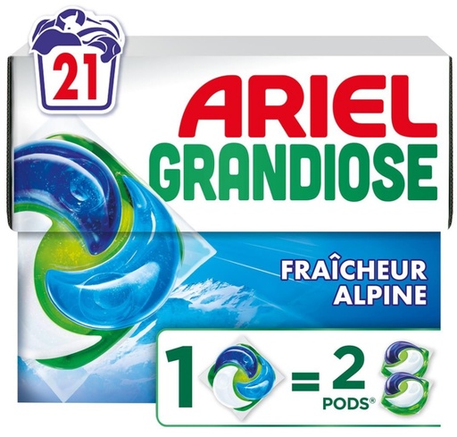 Lessive capsules Ariel grandiose fraicheur Alpine x21