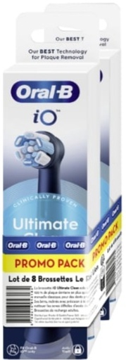 Brossettes à Dents Ultimate Clean Noir iO ORAL-B x8