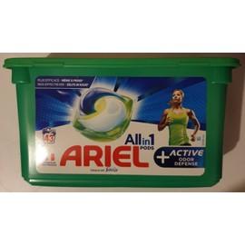 Lessive capsules Ariel+ active odor défense x43