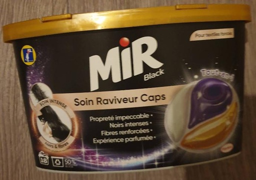 Mir capsules tout en 1 black soin raviveur x18 270g