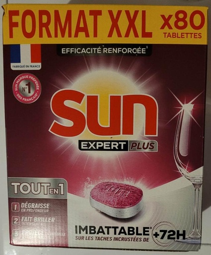 Capsules lave-vaisselle Sun expert tout en 1 extra power x80