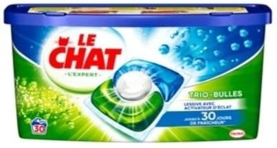 Lessive Capsules Lechat l'expert Trio-bulles x30