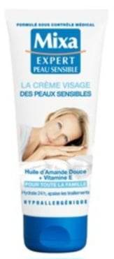 Crème visage des peaux sensibles huile d'amande douce + vitamine E Mixa 100ml