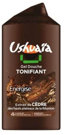 Gel douche tonifiant energise Ushuaia extraits de cèdre des hauts plataux de la Reunion  300ml