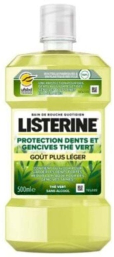 Bain De Bouche Listerine protection dents et gencives thé vert Gout plus léger 500ml
